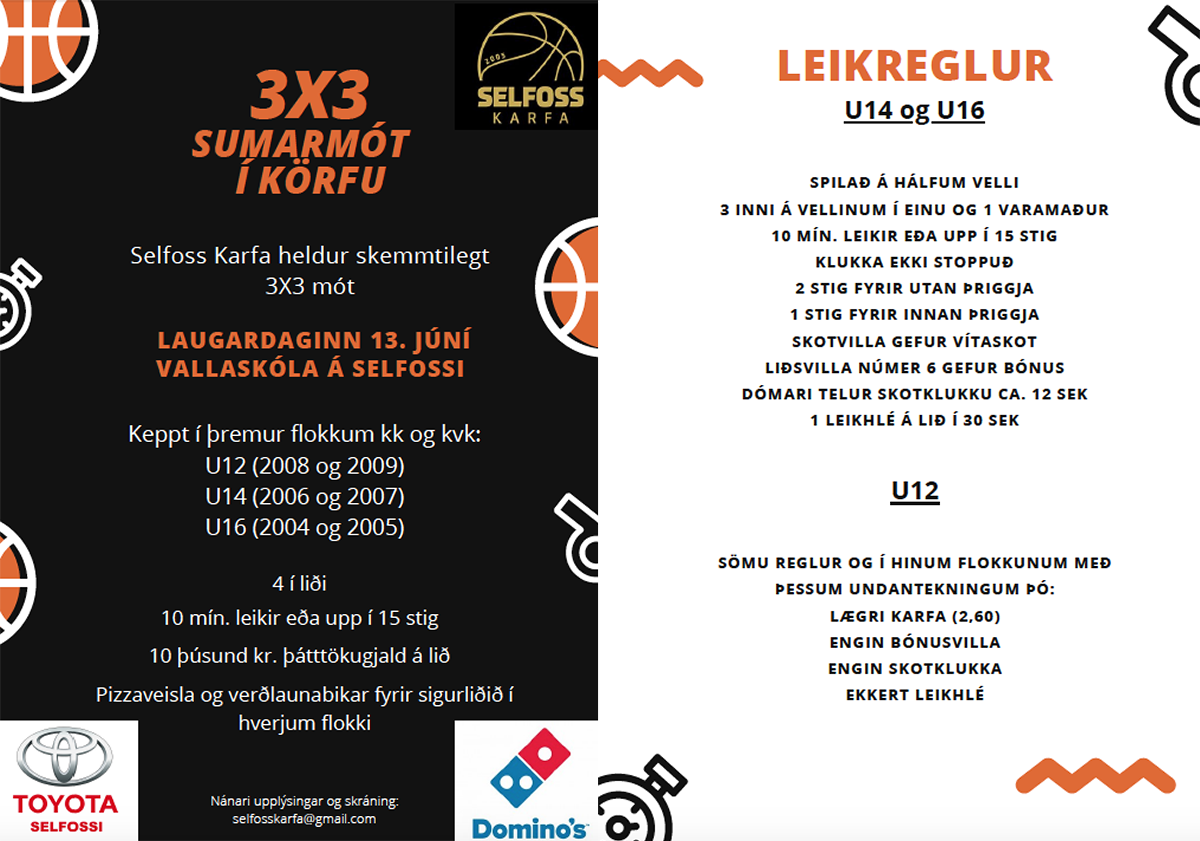3x3 sumarmót á Selfossi · Laugardaginn 13. júní