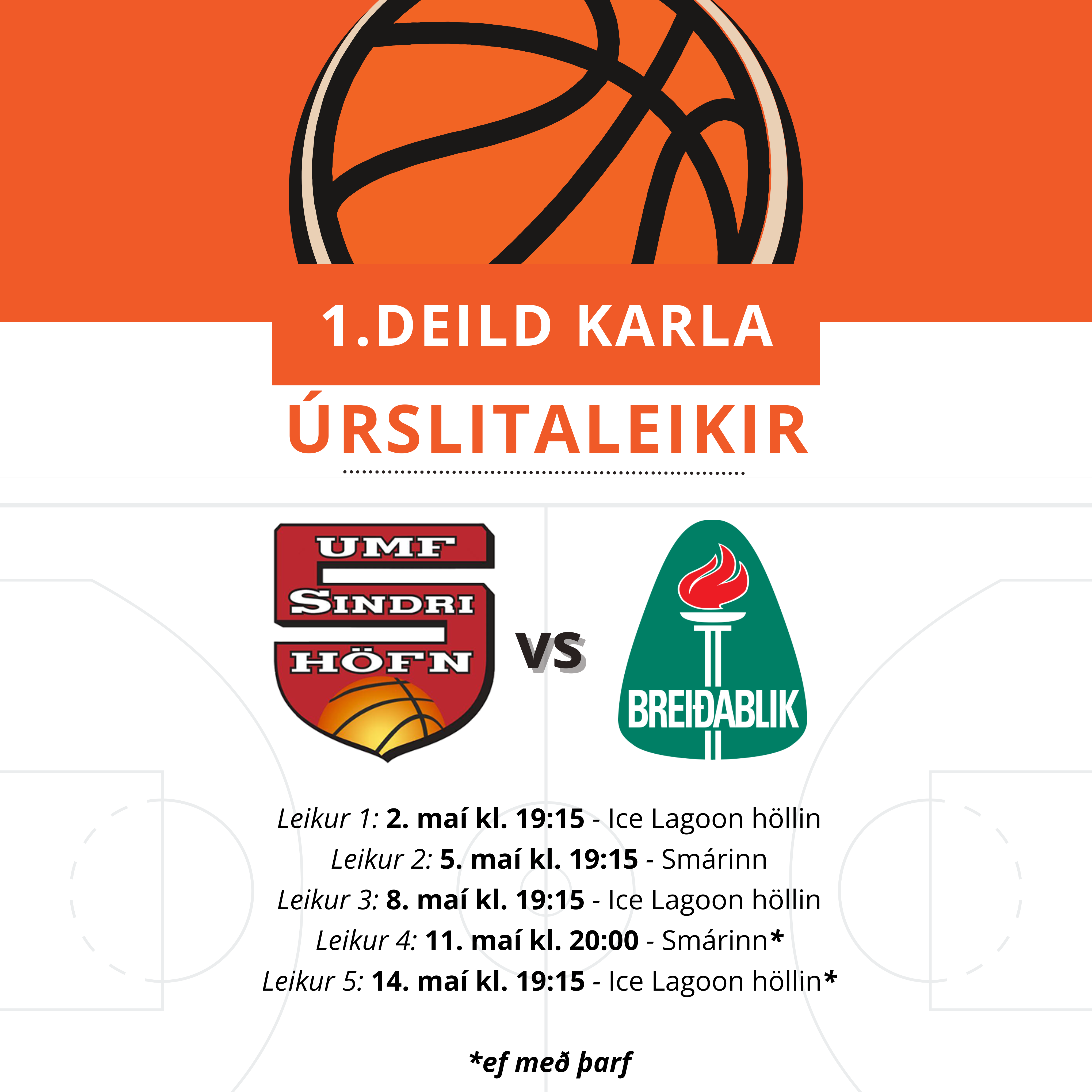Úrslit 1. deildar karla hefst í kvöld