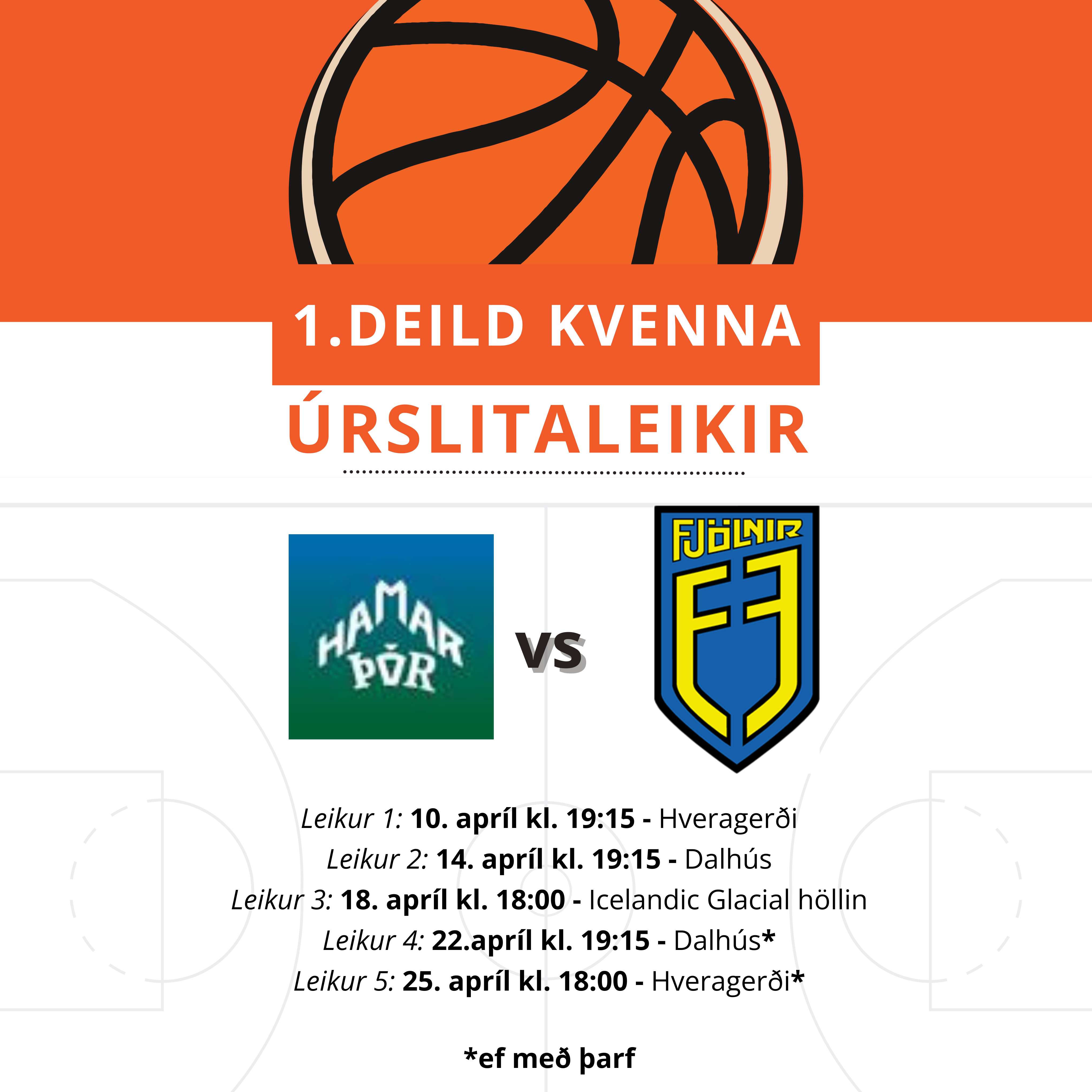 Úrslit 1. deildar kvenna hefst í kvöld
