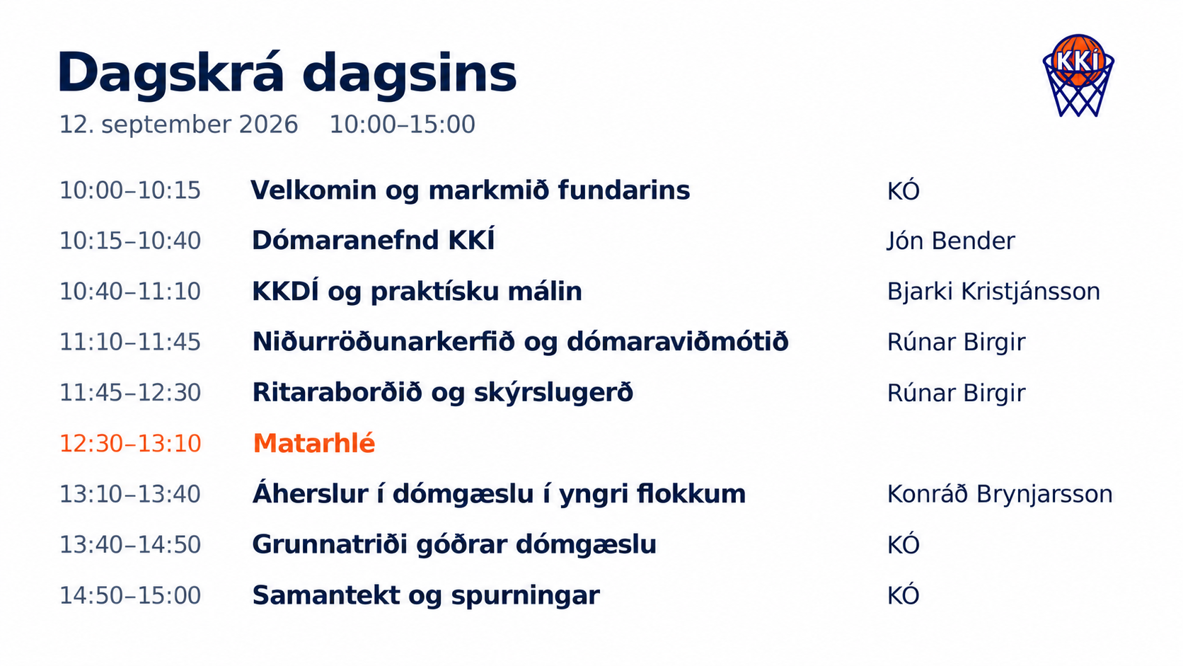 Fræðslufundur fyrir nýja og nýlega dómara