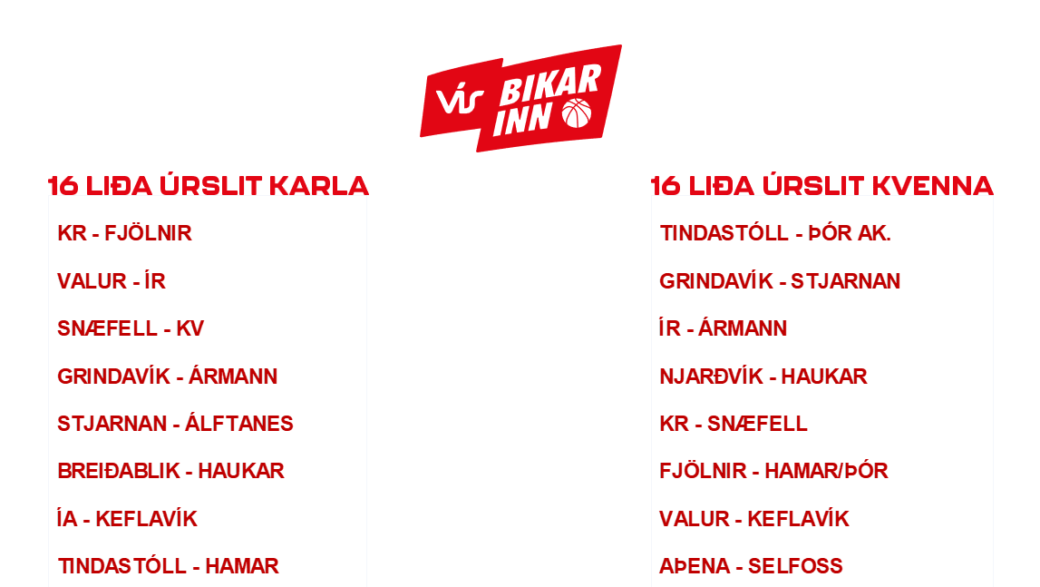 VÍS Bikarkeppni | 16 liða úrslit