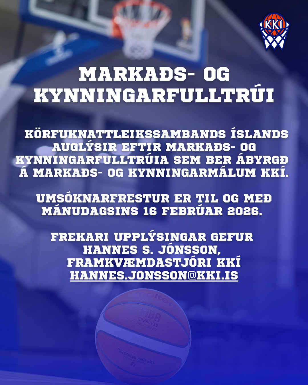 Markaðs- og kynningarfulltrúi KKÍ